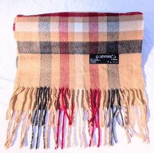 Cashmink Camel Plaid Scarf
